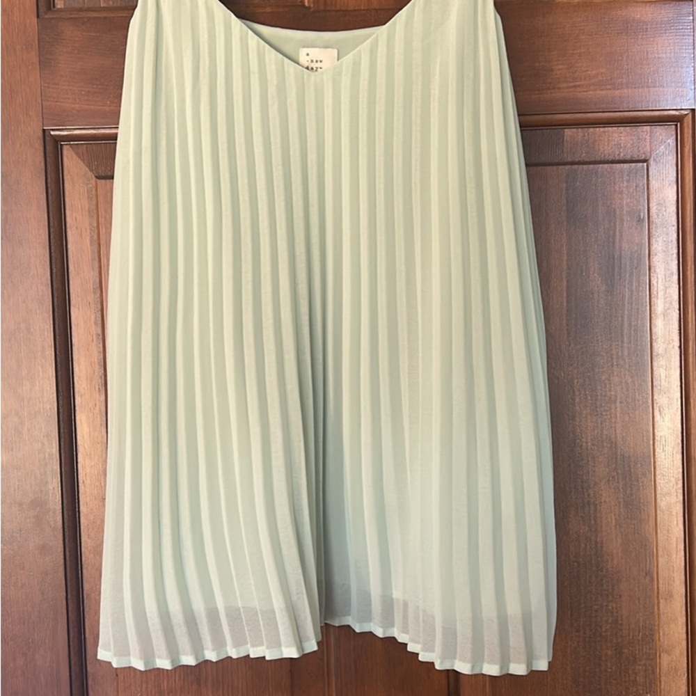 a new day Mint Green Pleated Blouse